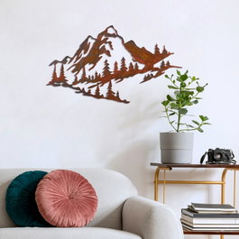 Wallity Mountain - 3 Escultura de pared de metal Multicolor